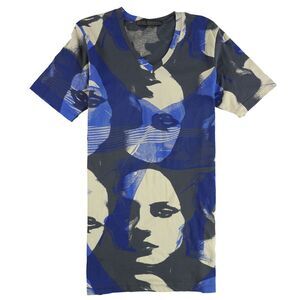 Evil Genius Mens Painted Faces V-Neck Graphic T-Shirt, NWT